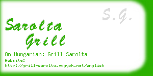 sarolta grill business card